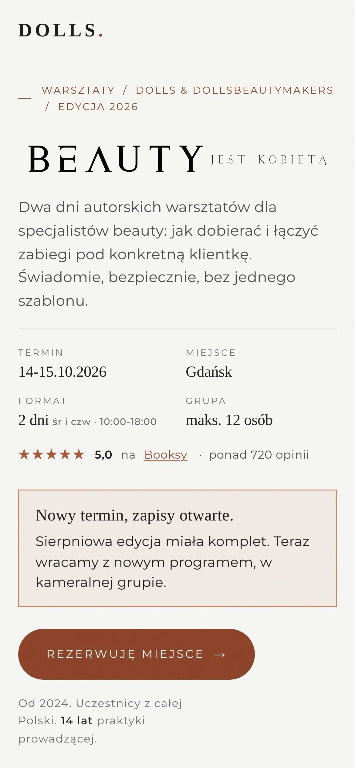 Strona DOLLS na ekranie telefonu